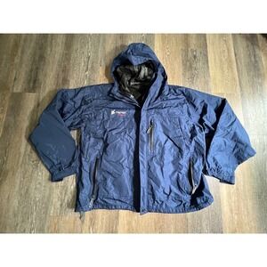Frogg Toggs Rain Jacket Mens XXL‎ Navy Blue Waterproof Hooded Full Zip Shell